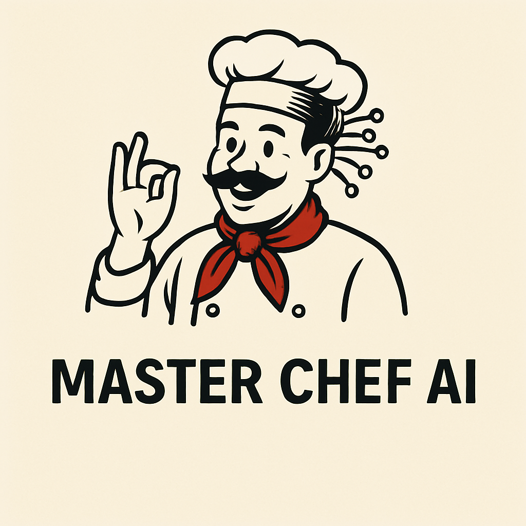 Master Chef AI app showing voice recognition and recipe generation interface